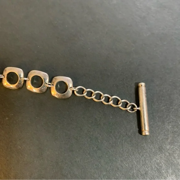 Tiffany & Co 2003 Bracelet Square Wide Cushion Link Sterling Silver Toggle Vtg! - Picture 12 of 16